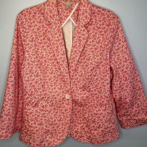 ***Pink Floral Garnet Hill Jacket***Size 16